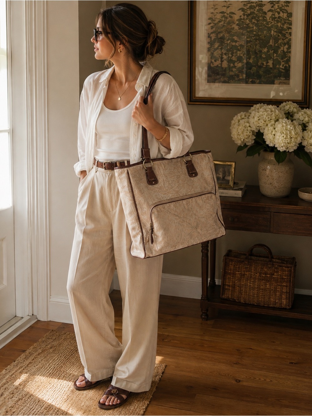 Vintage Liz Claiborne Jacquard Tote Bag